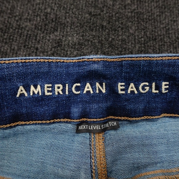 American Eagle High Rise Cargo Jegging Stretchy Women Zip Ankle 2 Short Blue - Picture 11 of 11
